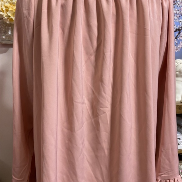 NWOT XL On/Off Shoulder Chiffon Long Sleeve Blouse Bell Sleeve - Picture 12 of 13